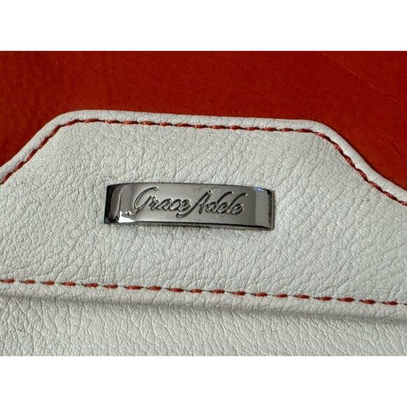 Grace Adele Scentsy Crossbody/Clutch Ivory & Orange Patent NWOT - Picture 5 of 15